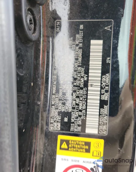 2015 Lexus Rx 350 из США, поврежденный, VIN 2T2ZK1BA2FC151915